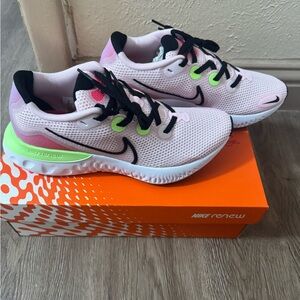 Nike Women's Pink and Lime Athletic Shoes